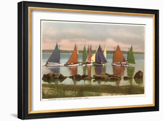 Rainbow Fleet, Nantucket, Massachusetts-null-Framed Art Print