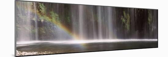 Rainbow Formed in Front of Waterfall in a Forest, California, USA-null-Mounted Photographic Print