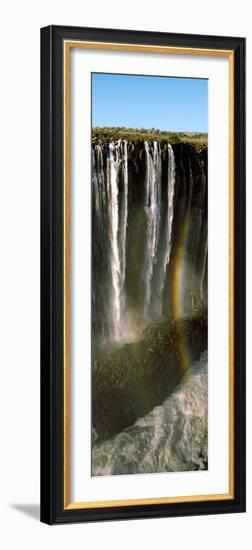 Rainbow Forms in the Water Spray in the Gorge at Victoria Falls, Zimbabwe-null-Framed Photographic Print