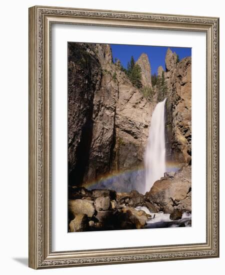 Rainbow Forms over Waterfall, Yellowstone National Park, Wyoming, Usa-Dennis Flaherty-Framed Photographic Print