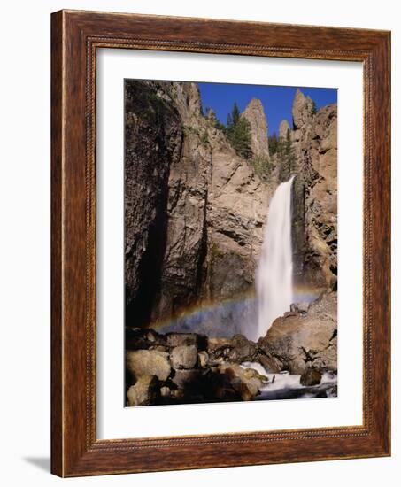 Rainbow Forms over Waterfall, Yellowstone National Park, Wyoming, Usa-Dennis Flaherty-Framed Photographic Print