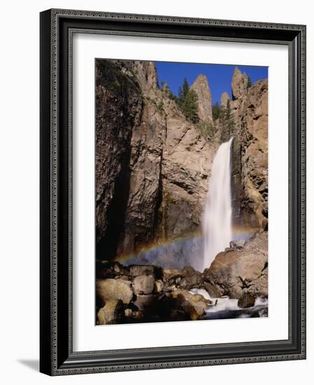 Rainbow Forms over Waterfall, Yellowstone National Park, Wyoming, Usa-Dennis Flaherty-Framed Photographic Print