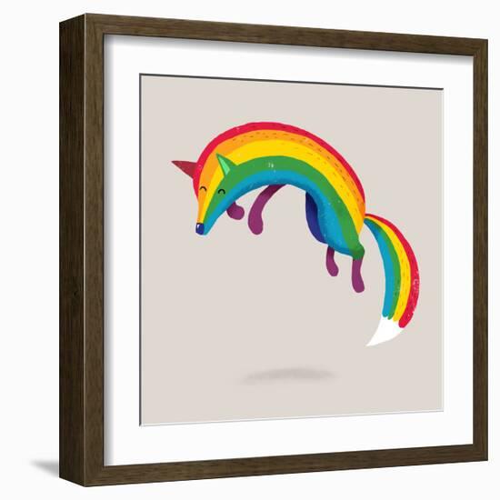 Rainbow Fox-Michael Buxton-Framed Art Print