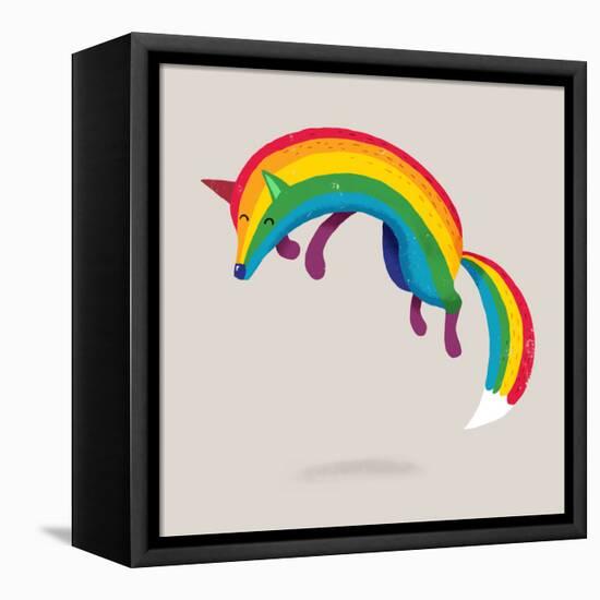 Rainbow Fox-Michael Buxton-Framed Stretched Canvas