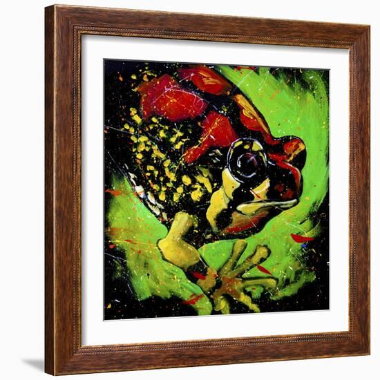 Rainbow Frog-null-Framed Art Print