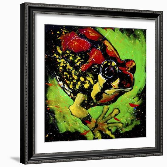 Rainbow Frog-null-Framed Art Print