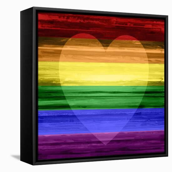 Rainbow Heart-Maggie Olsen-Framed Stretched Canvas