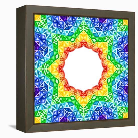 Rainbow Kaleidoscope Colorful Background-art_of_sun-Framed Stretched Canvas