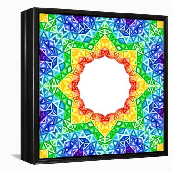 Rainbow Kaleidoscope Colorful Background-art_of_sun-Framed Stretched Canvas
