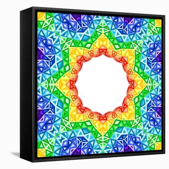 Rainbow Kaleidoscope Colorful Background-art_of_sun-Framed Stretched Canvas