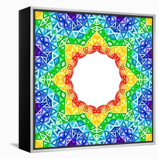 Rainbow Kaleidoscope Colorful Background-art_of_sun-Framed Stretched Canvas