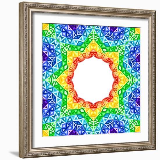 Rainbow Kaleidoscope Colorful Background-art_of_sun-Framed Art Print