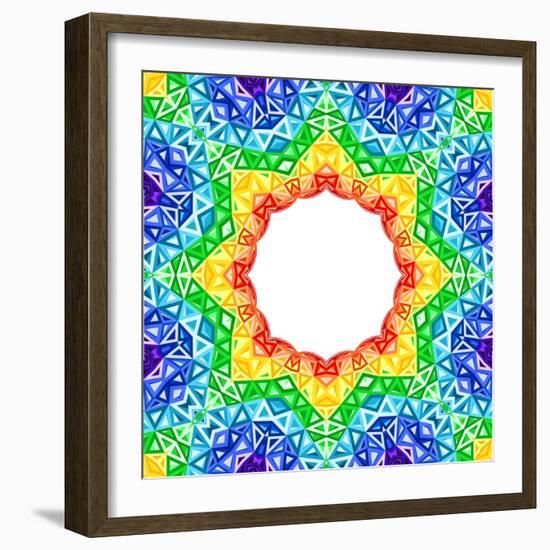 Rainbow Kaleidoscope Colorful Background-art_of_sun-Framed Art Print