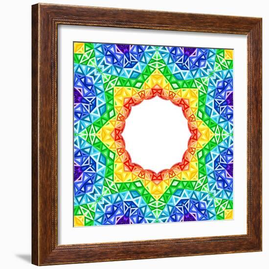 Rainbow Kaleidoscope Colorful Background-art_of_sun-Framed Art Print