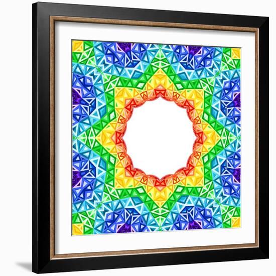 Rainbow Kaleidoscope Colorful Background-art_of_sun-Framed Art Print