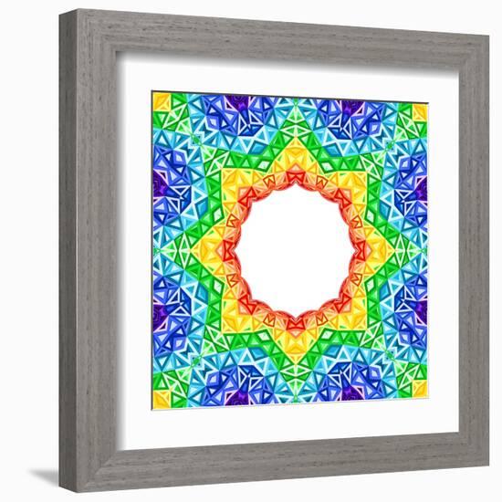 Rainbow Kaleidoscope Colorful Background-art_of_sun-Framed Art Print