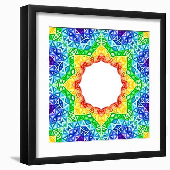 Rainbow Kaleidoscope Colorful Background-art_of_sun-Framed Art Print