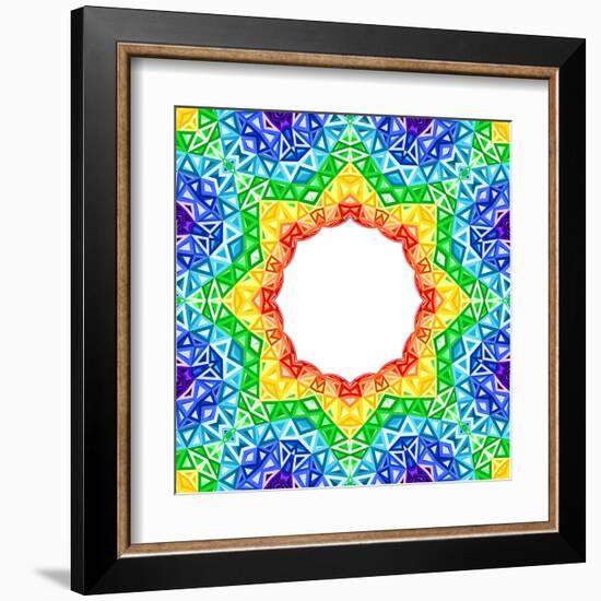 Rainbow Kaleidoscope Colorful Background-art_of_sun-Framed Art Print