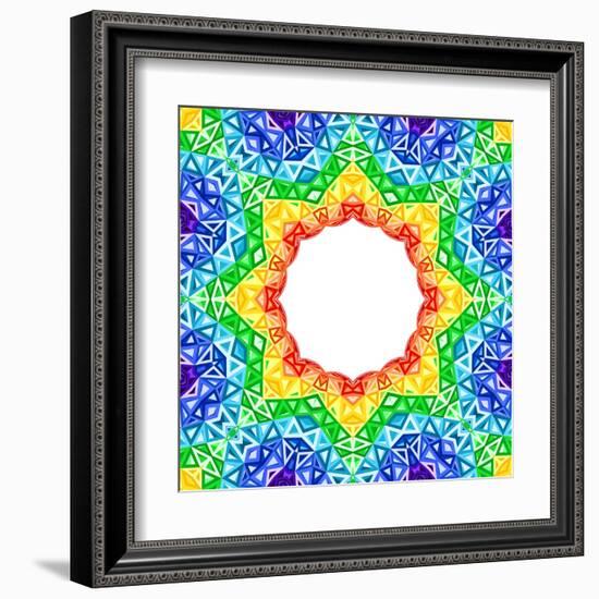 Rainbow Kaleidoscope Colorful Background-art_of_sun-Framed Art Print