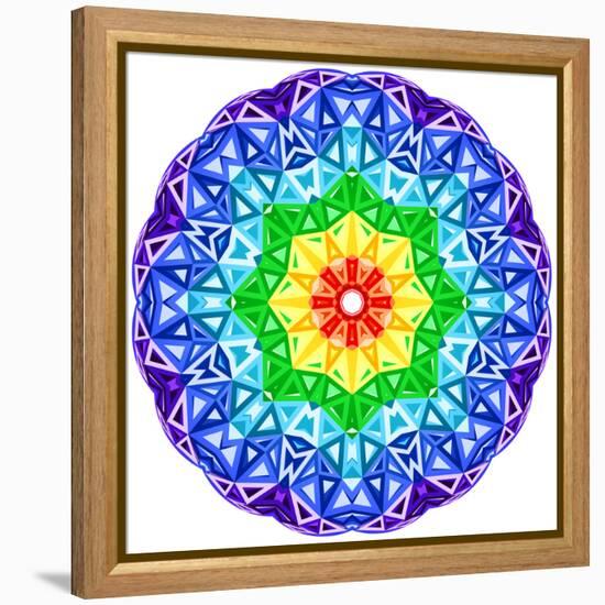 Rainbow Kaleidoscope Vibrant Circle-art_of_sun-Framed Stretched Canvas