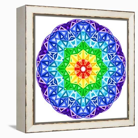 Rainbow Kaleidoscope Vibrant Circle-art_of_sun-Framed Stretched Canvas