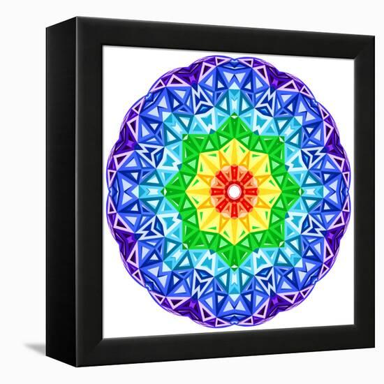 Rainbow Kaleidoscope Vibrant Circle-art_of_sun-Framed Stretched Canvas