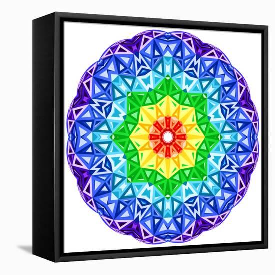 Rainbow Kaleidoscope Vibrant Circle-art_of_sun-Framed Stretched Canvas