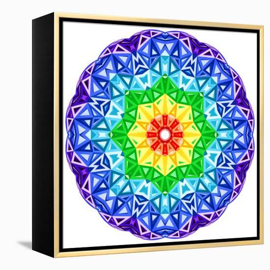 Rainbow Kaleidoscope Vibrant Circle-art_of_sun-Framed Stretched Canvas