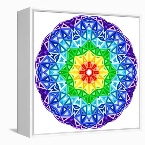 Rainbow Kaleidoscope Vibrant Circle-art_of_sun-Framed Stretched Canvas