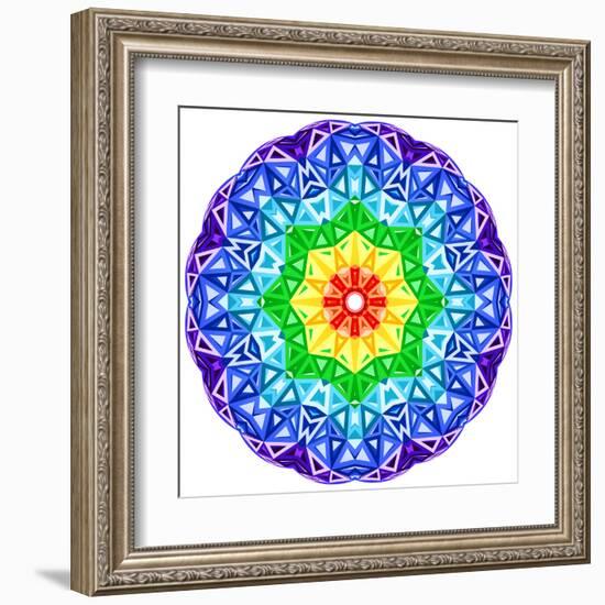 Rainbow Kaleidoscope Vibrant Circle-art_of_sun-Framed Art Print