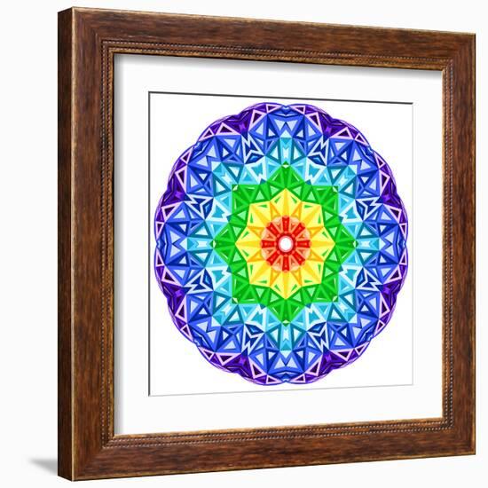 Rainbow Kaleidoscope Vibrant Circle-art_of_sun-Framed Art Print