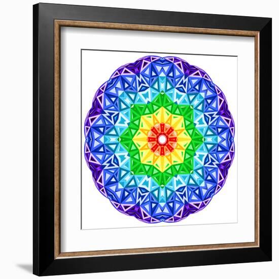 Rainbow Kaleidoscope Vibrant Circle-art_of_sun-Framed Art Print