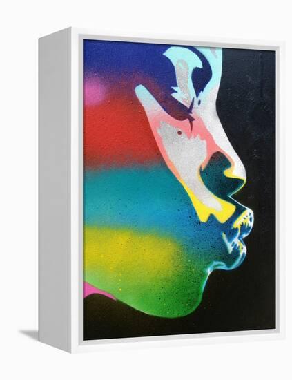 Rainbow Kiss-Abstract Graffiti-Framed Premier Image Canvas