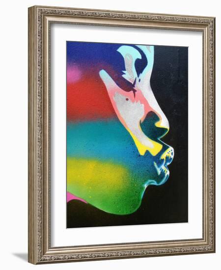 Rainbow Kiss-Abstract Graffiti-Framed Giclee Print