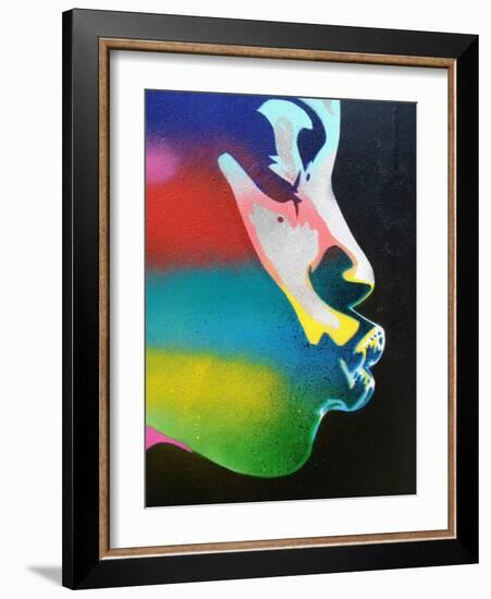 Rainbow Kiss-Abstract Graffiti-Framed Giclee Print