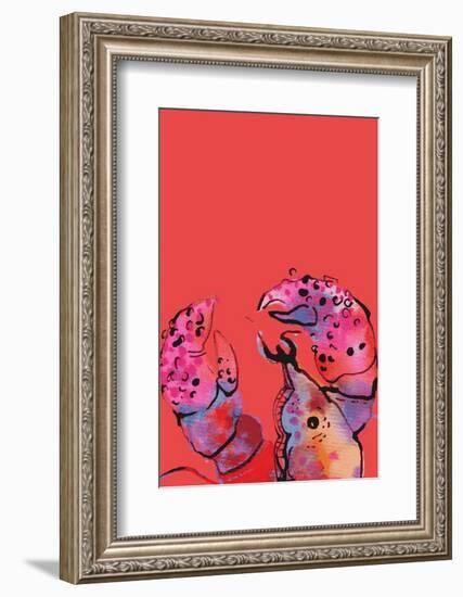 Rainbow Lobster on Red-Ania Zwara-Framed Photographic Print