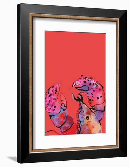 Rainbow Lobster on Red-Ania Zwara-Framed Photographic Print