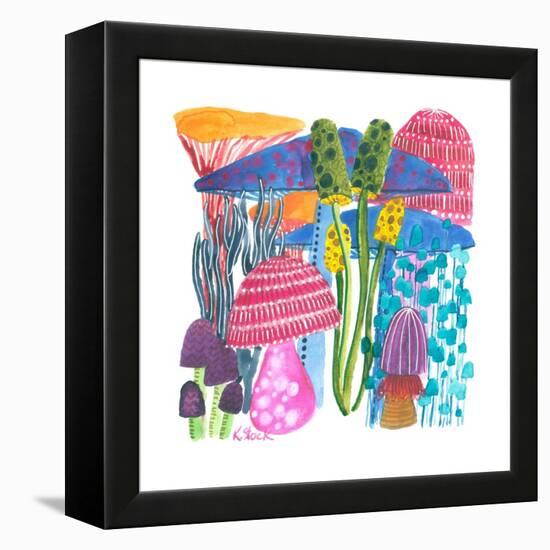 Rainbow Mushrooms-Kerstin Stock-Framed Stretched Canvas