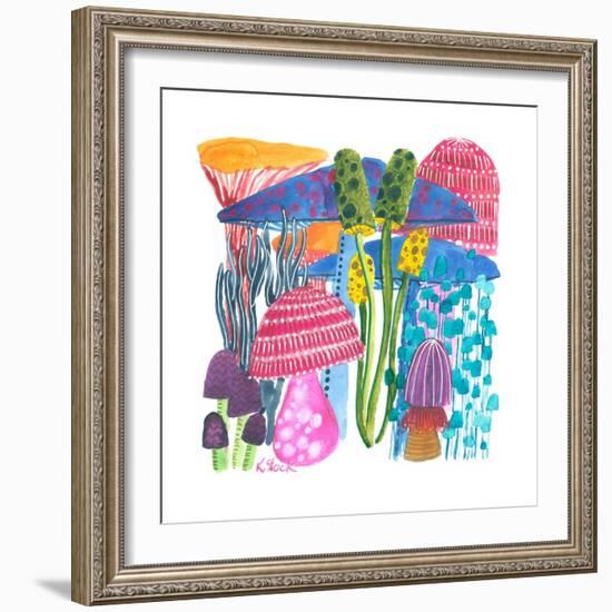 Rainbow Mushrooms-Kerstin Stock-Framed Art Print