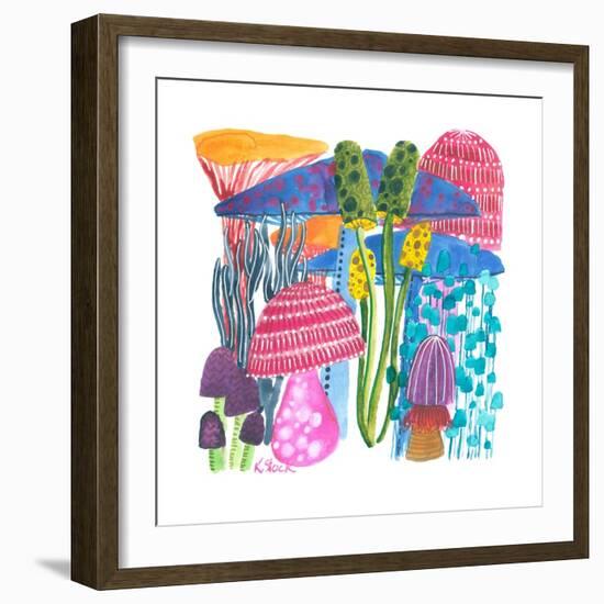 Rainbow Mushrooms-Kerstin Stock-Framed Art Print