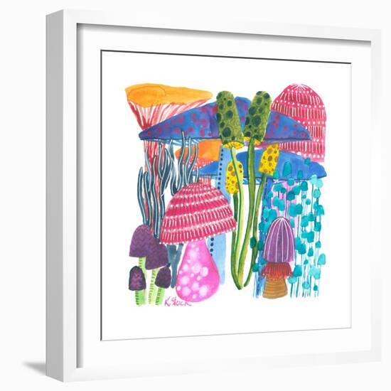 Rainbow Mushrooms-Kerstin Stock-Framed Art Print