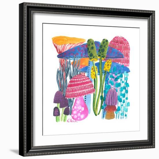 Rainbow Mushrooms-Kerstin Stock-Framed Art Print