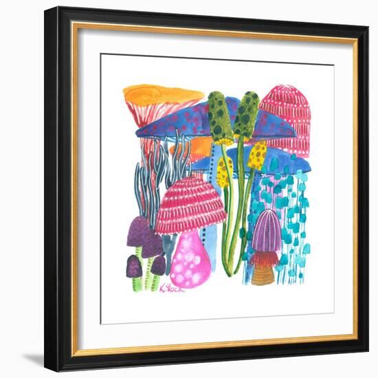 Rainbow Mushrooms-Kerstin Stock-Framed Art Print