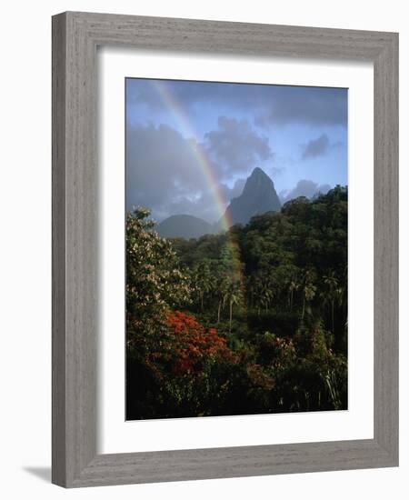 Rainbow near Petit Piton-Bob Krist-Framed Photographic Print