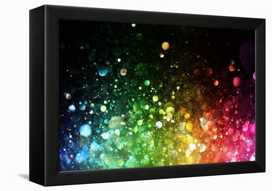 Rainbow Of Lights-SSilver-Framed Stretched Canvas