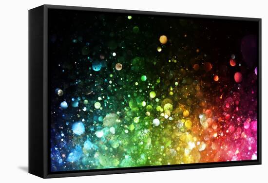 Rainbow Of Lights-SSilver-Framed Stretched Canvas