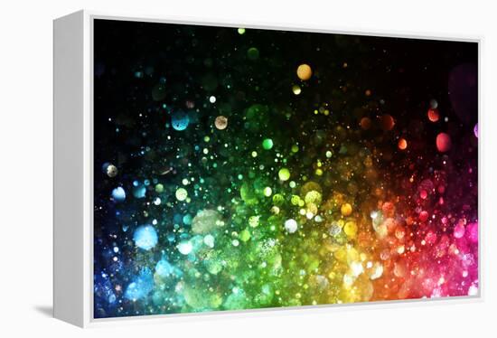 Rainbow Of Lights-SSilver-Framed Stretched Canvas