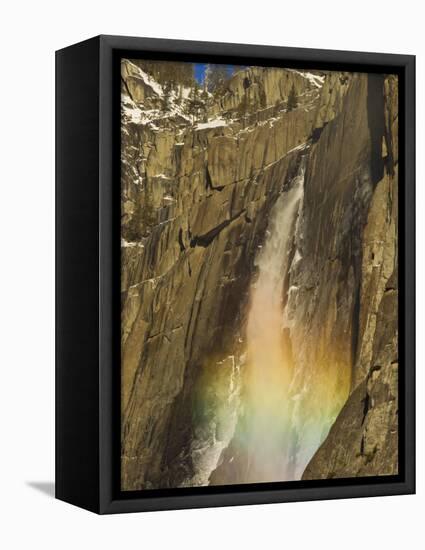 Rainbow on Upper Yosemite Falls in Yosemite National Park, California, USA-Chuck Haney-Framed Premier Image Canvas