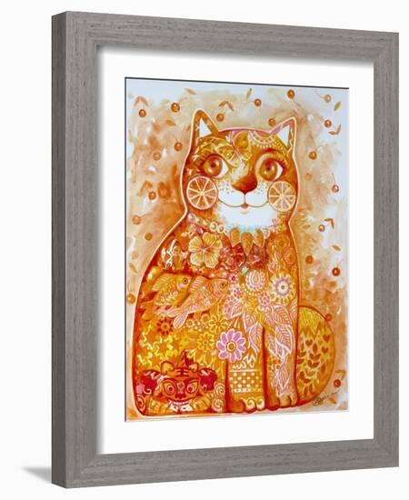 Rainbow Orange-Cat-Oxana Zaiko-Framed Giclee Print