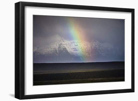Rainbow Over A Winter Landscape In Iceland-Joe Azure-Framed Photographic Print